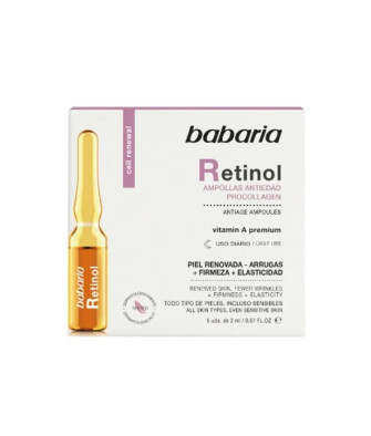 Ampoules anti-âge Babaria Retinol 5x2ml - Révélez votre jeunesse!