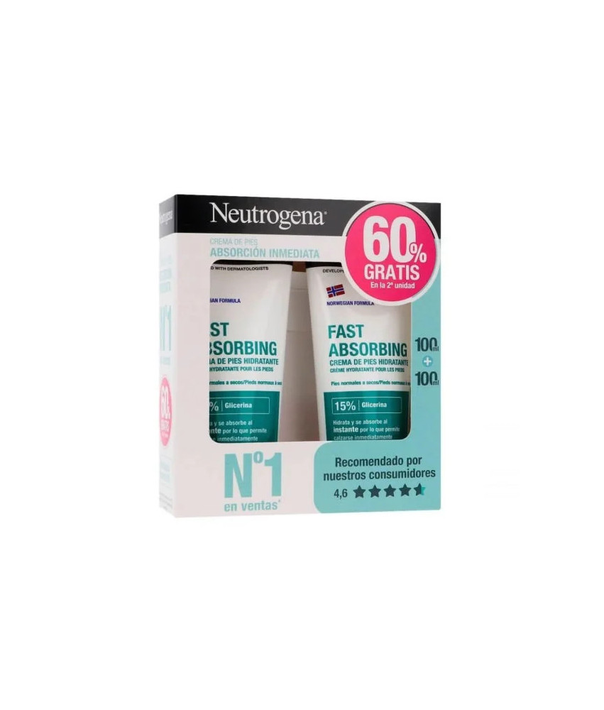Crème Pieds Neutrogena: Absorption Immédiate - 2x100ml