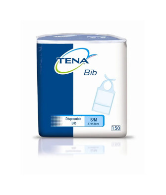 Lot de 150 Bavoirs Jetables Tena 37x48 - Pratiques et Hygiéniques