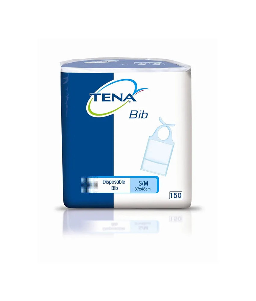 Lot de 150 Bavoirs Jetables Tena 37x48 - Pratiques et Hygiéniques