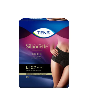 Tena Silhouette Tall Black Panty L 8U - Protection Discrète et Confortable