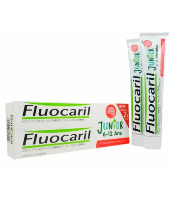 Dentifrice Fluocaril Junior Goût Fruits Rouges 2x75ml