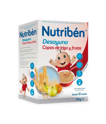 Nutribén Flocons de Petit-Déjeuner au Blé et Fruits 750g - Savoureux et Énergétique