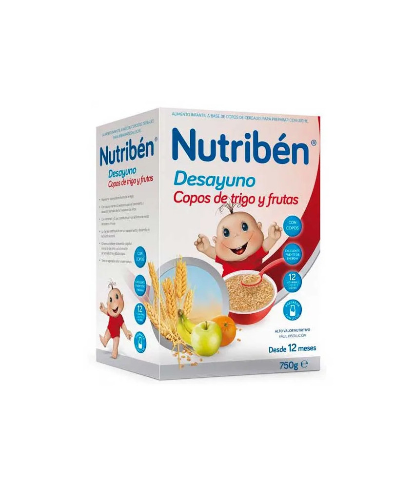 Nutribén Flocons de Petit-Déjeuner au Blé et Fruits 750g - Savoureux et Énergétique