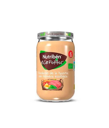 Nutribén Ecopot Légumes du Jardin avec Viande de Bœuf Biologique 235g - Savoureux Repas Bio
