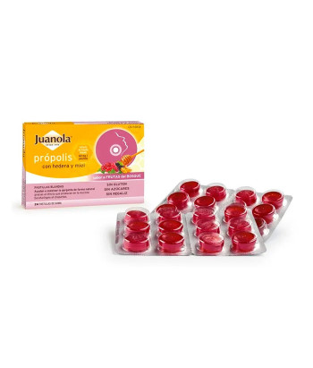 Comprimés Gommés Juanola Propolis Hedera et Miel - 24 unités