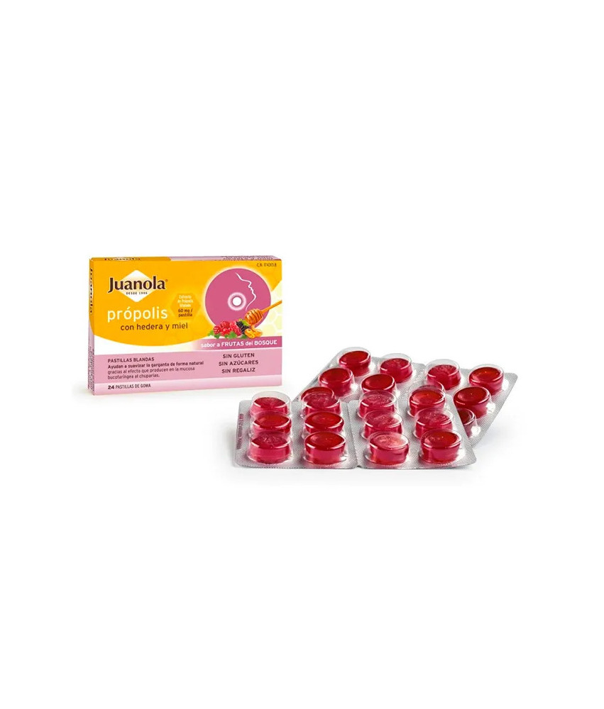 Comprimés Gommés Juanola Propolis Hedera et Miel - 24 unités