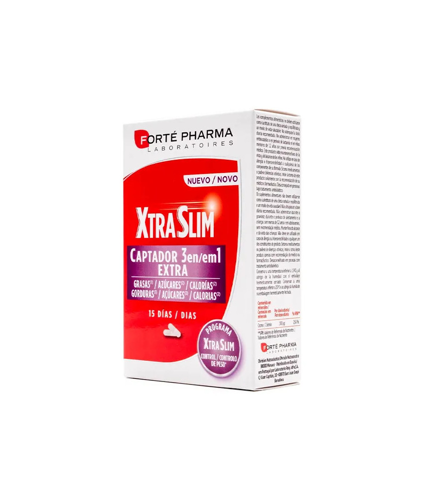 Forté Pharma Xtraslim Captador 3 en 1: 60 Capsules efficaces