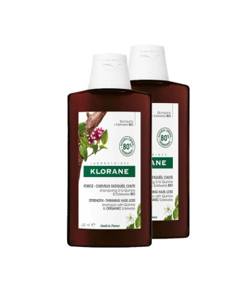 Shampoing Klorane à la Quinine et Edelweiss Bio - 2x400ml