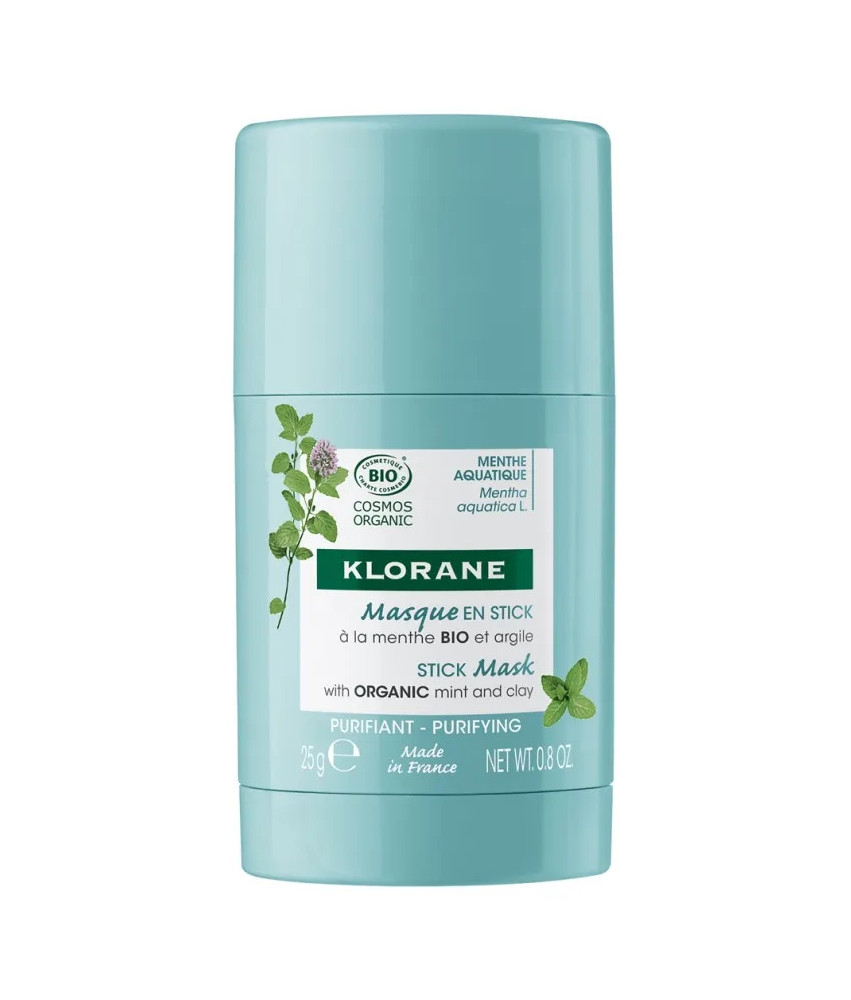 Masque en bâton purifiant à la menthe aquatique Klorane 25g