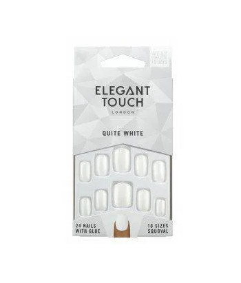 Ongles Élégants: 24 Faux Ongles Blancs avec Colle Squoval