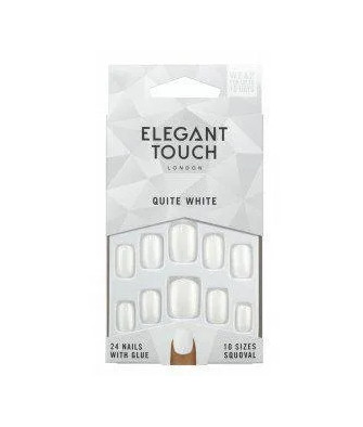 Ongles Élégants: 24 Faux Ongles Blancs avec Colle Squoval
