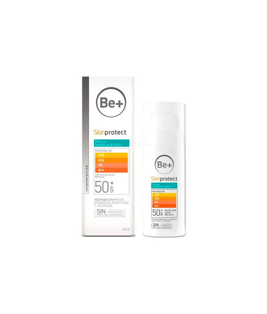 Protection solaire Be+ Skinprotect pour peau acnéique SPF50 50ml
