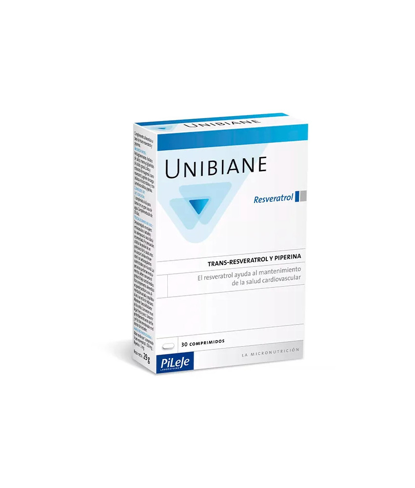 Pileje Unibiane Resveratrol 30 Capsules - Booster de jeunesse