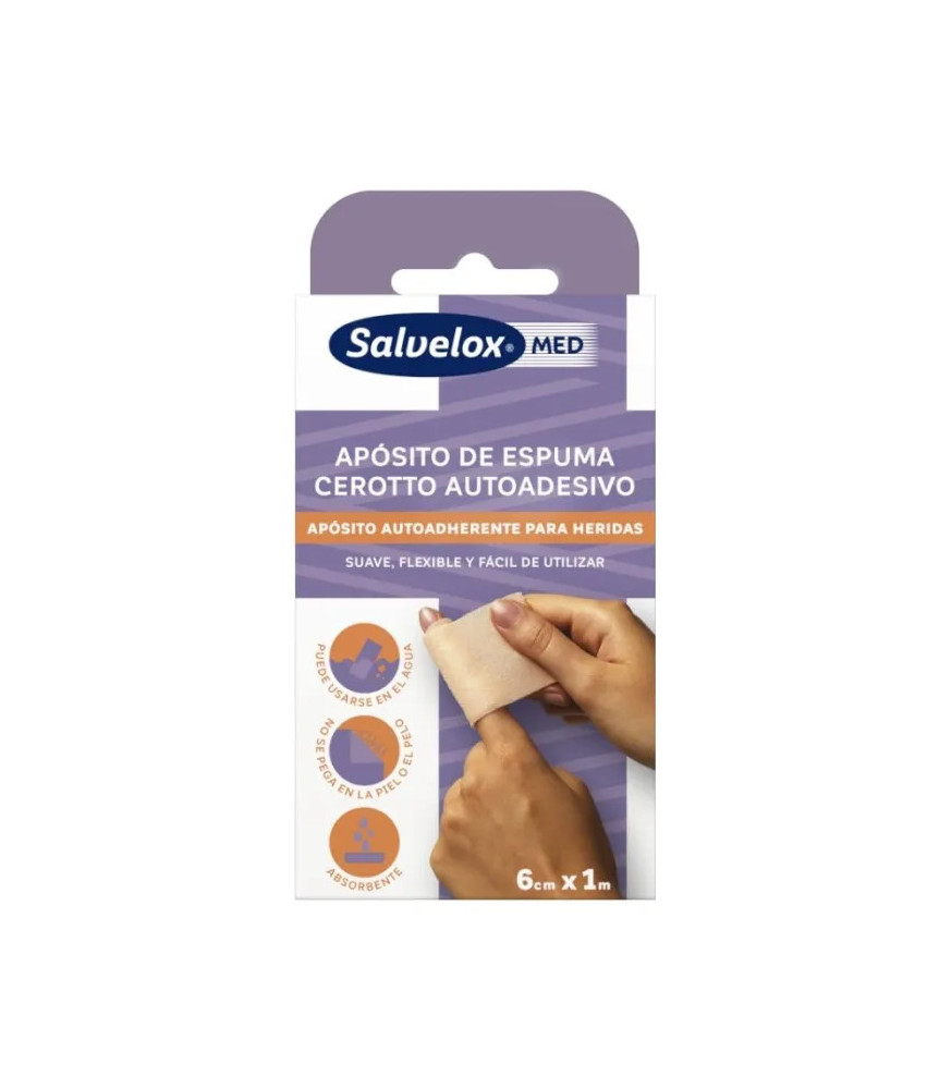 Bandage en mousse Salvelox 6cm x 1m - Protection optimale