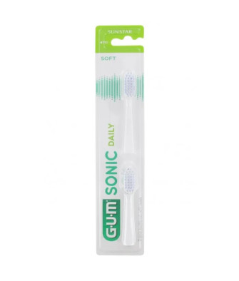 Recharges de brosse à dents blanche Gum Sonic Daily 2U