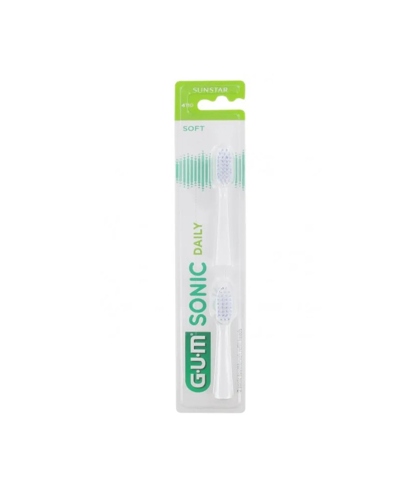 Recharges de brosse à dents blanche Gum Sonic Daily 2U