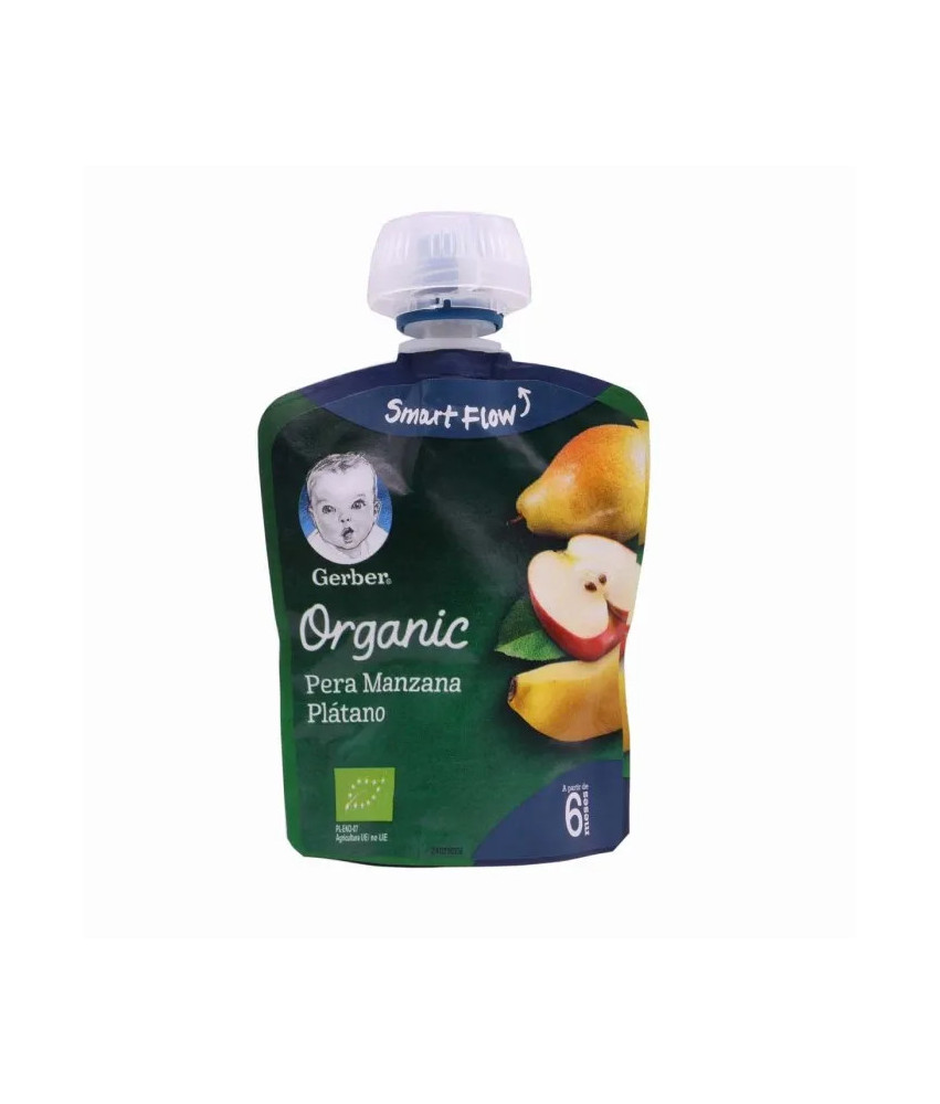 Compote de Fruits Bio Gerber Poire Pomme Banane 4X