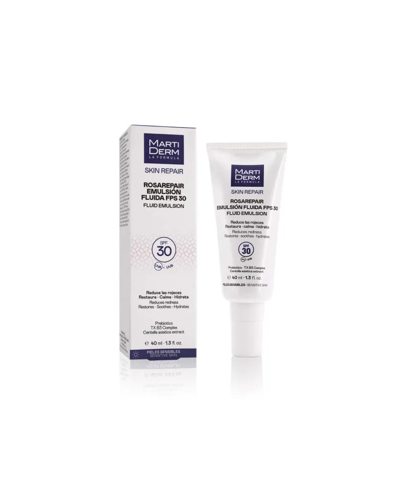 Martiderm Rosarepair Émulsion fluide SPF30 40ml: Protection optimale pour la peau