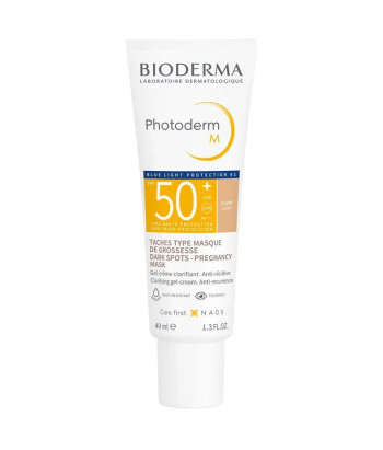 Protection SPF 50+ contre la lumière bleue - Bioderma Photoderm M Teinte Claire 40ml
