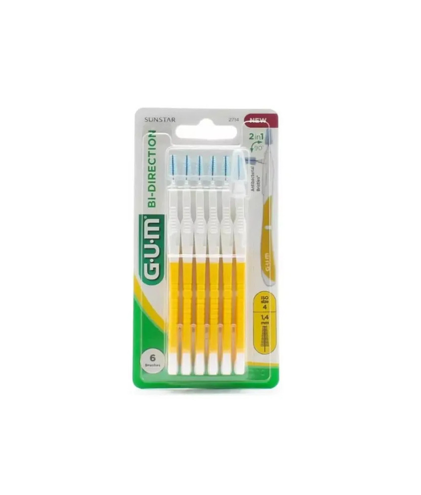 Gum Bi Direction XL 1,4mm - Lot de 6 Brosses à dents