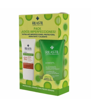 Ensemble Rilastil Sun System Acnestil Spf 50+ : Protection solaire anti-acné