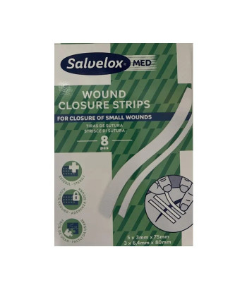 Salvelox Suture Strips 8 Pcs Assorted pour Trousse de premiers secours