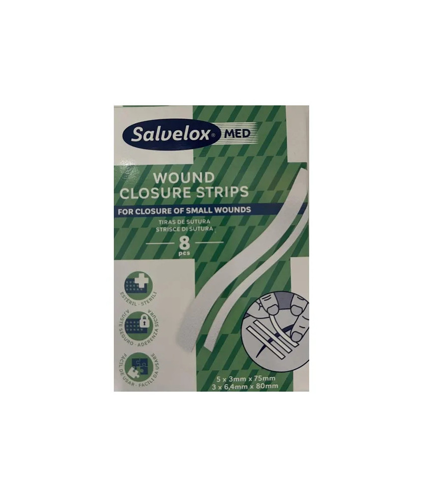 Salvelox Suture Strips 8 Pcs Assorted pour Trousse de premiers secours
