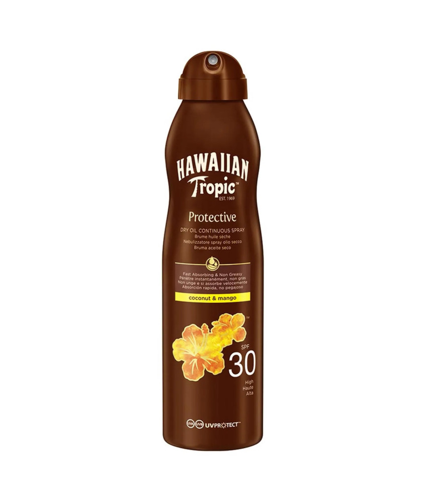 Protégez votre peau avec douceur - Hawaiian Tropic Coconut y Mango Aceite SPF30 180ml Spray