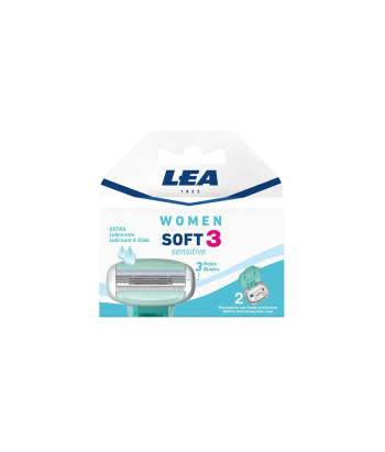 Recharges Lea Woman Soft3 Sensitive 2un - Pour un rasage tout en douceur