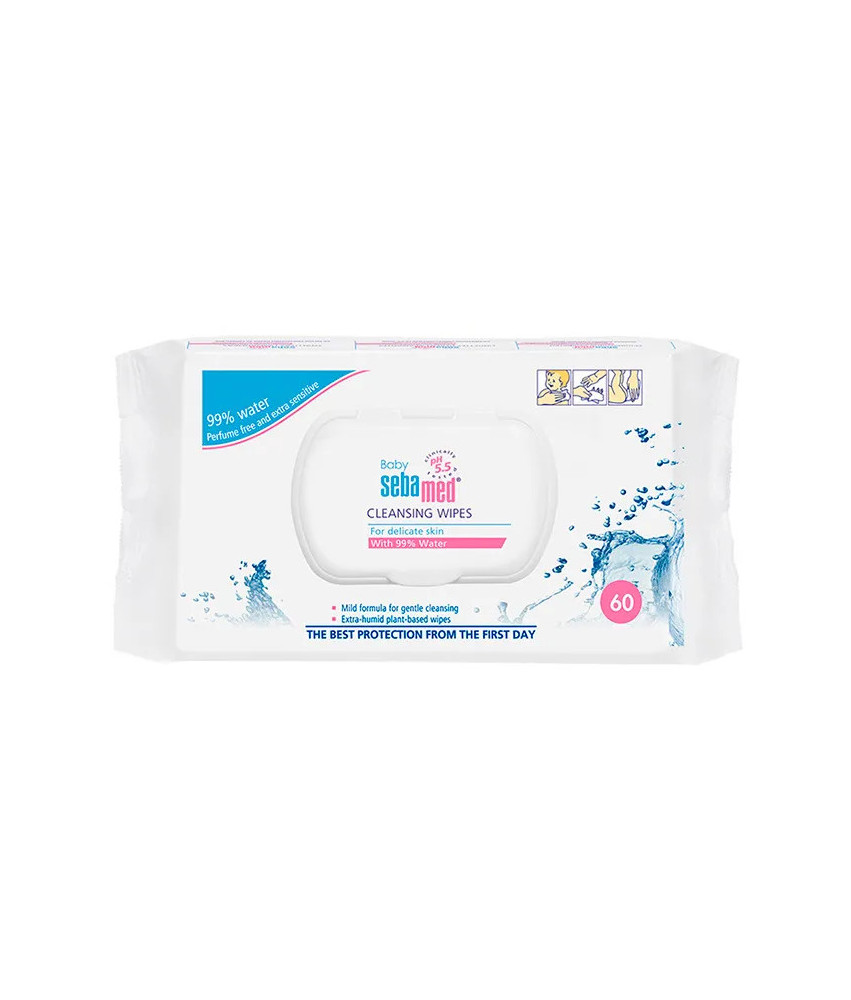Nettoyez en douceur avec les lingettes Sebamed Baby 60 pcs