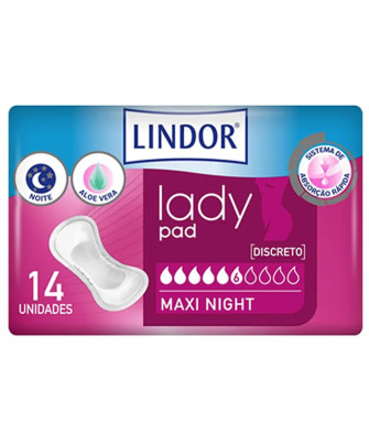 Protections Lindor Lady Pad Maxi Nuit 6 Gouttes