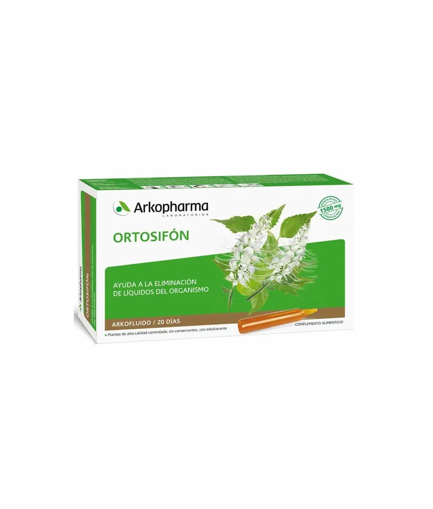Arkopharma Arkofluido Ortosifon: 20 ampoules pour la santé des reins