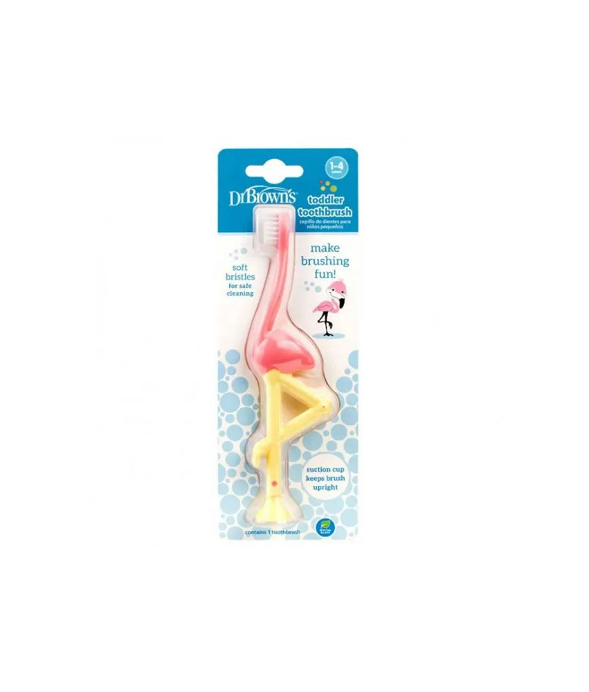 Brosse à dents Dr. Brown's pour 1-4 ans Flamant