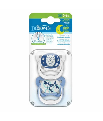 Sucette Nocturne Dr. Brown's Prevent Bleu 0-6M - Accessoire Bébé
