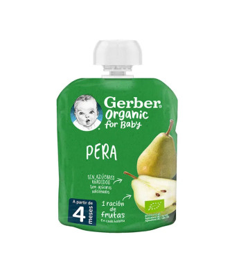 Collation bio pour bébé: Gerber Pouch Poire 90g