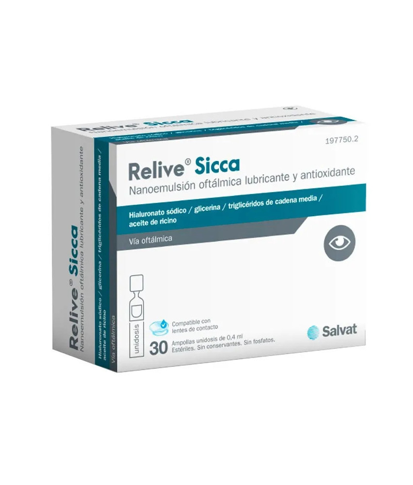 Relive Sicca 30 Ampoules: Hydratation Intense pour les Yeux