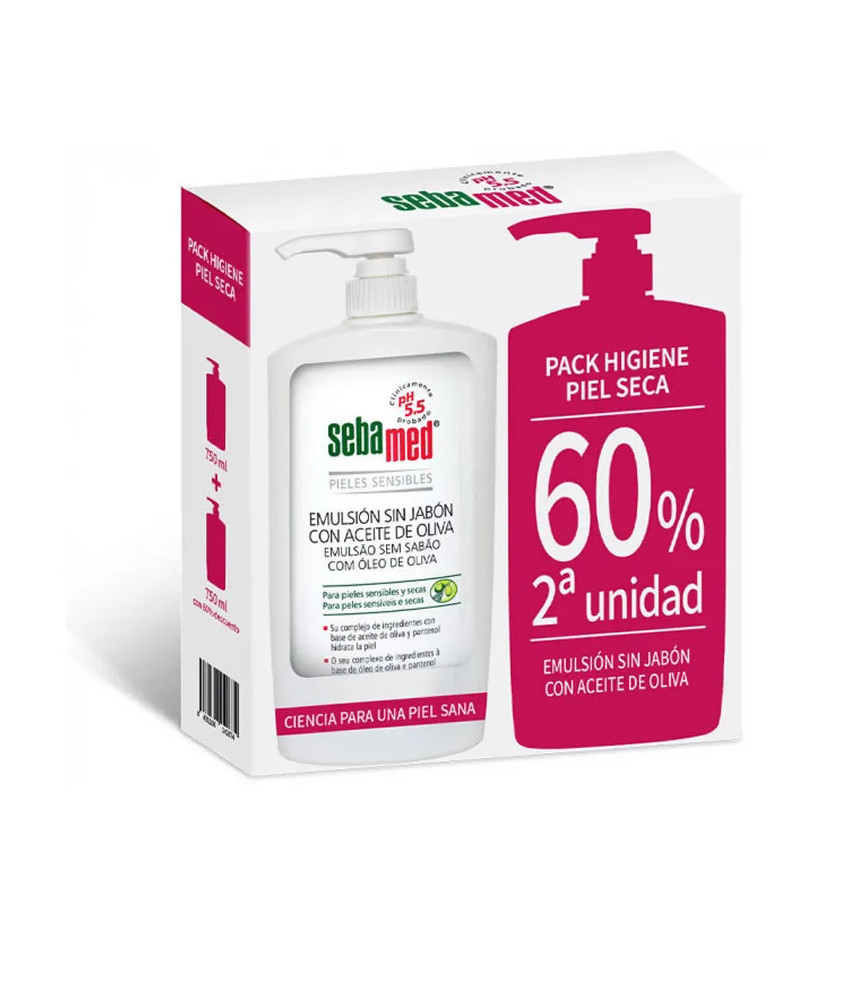 Lot de 2 : Émulsion Sans Savon Sebamed à l'Huile d'Olive 750ml