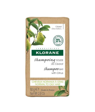 Shampoing Solide Klorane à la Citronnelle 80 g - Fraîcheur naturelle