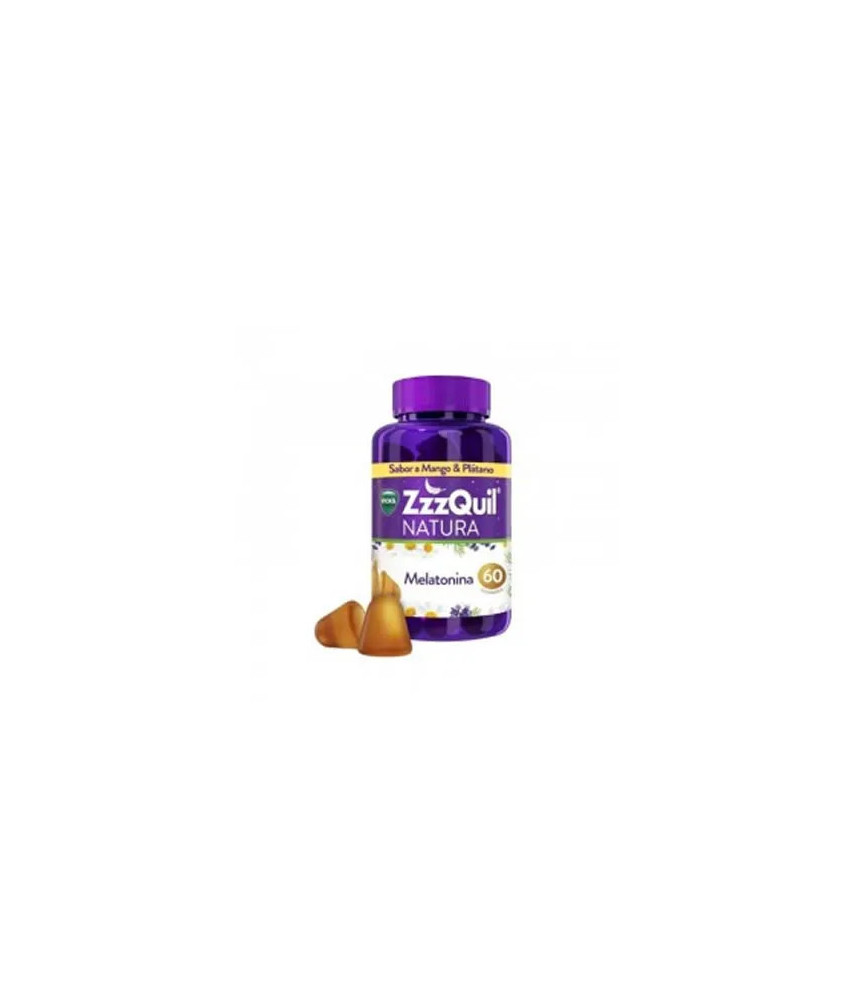 Compléments alimentaires Vicks Zzzquil Natura Melatonin Mango et Banana - 60 Unités