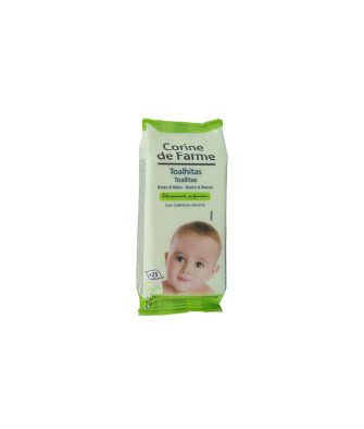 Corine De Farme Lingettes Visage et Mains Peaux Sensibles 25 Unités