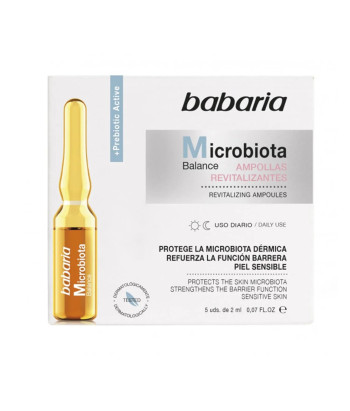 Ampoules revitalisantes pour peau sensible Babaria: équilibre microbiotique