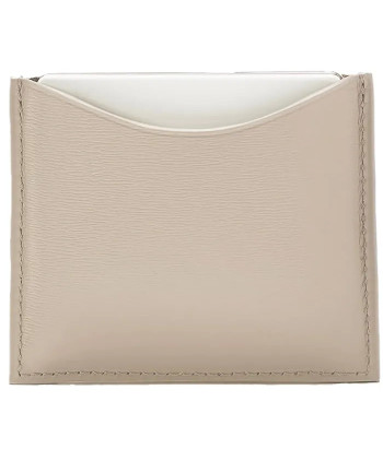 Étui Compact en Cuir Beige La Bouche Rouge