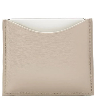 Étui Compact en Cuir Beige La Bouche Rouge