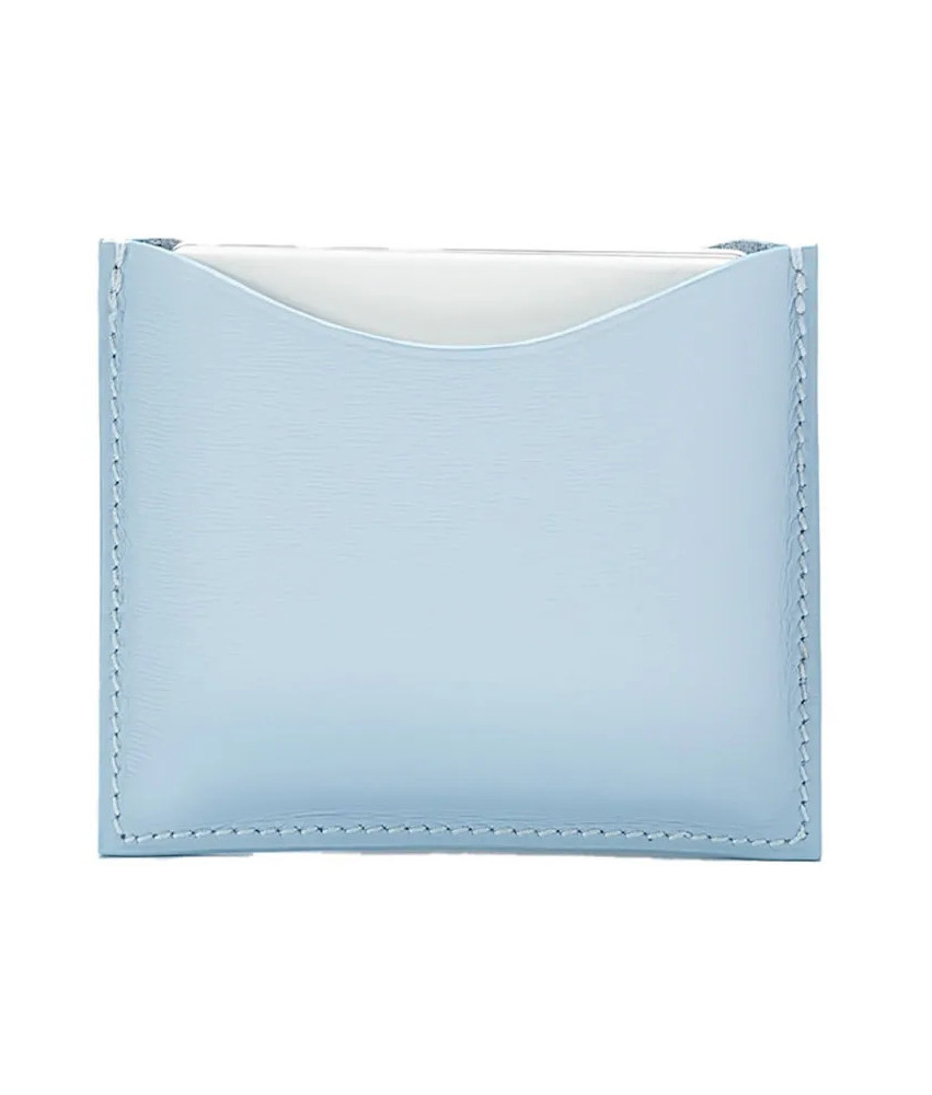 Étui compact en cuir bleu La Bouche Rouge