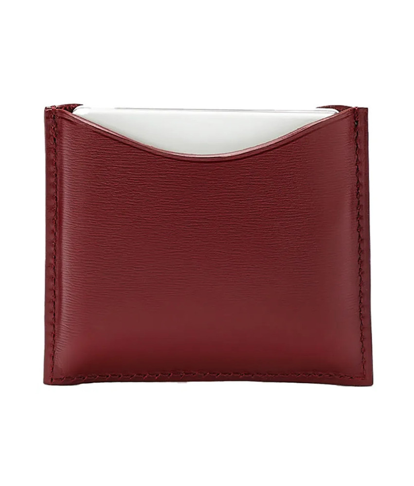 Étui Compact en Cuir de Chocolat La Bouche Rouge