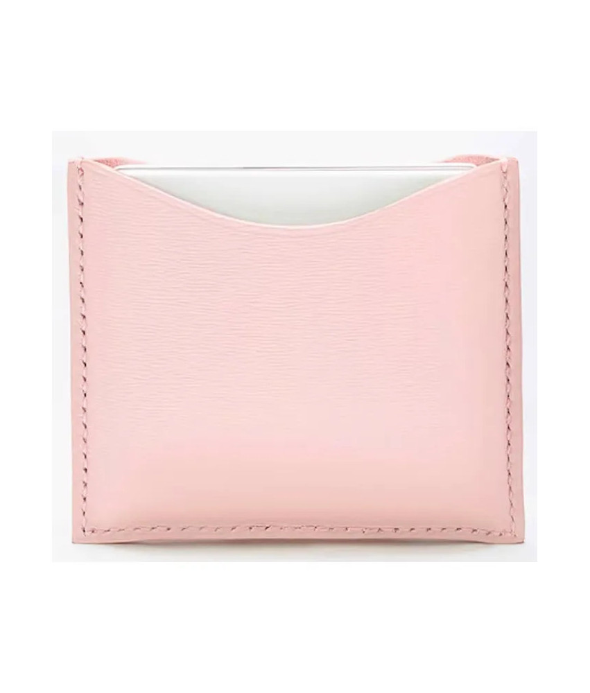 Étui compact en cuir rose La Bouche Rouge