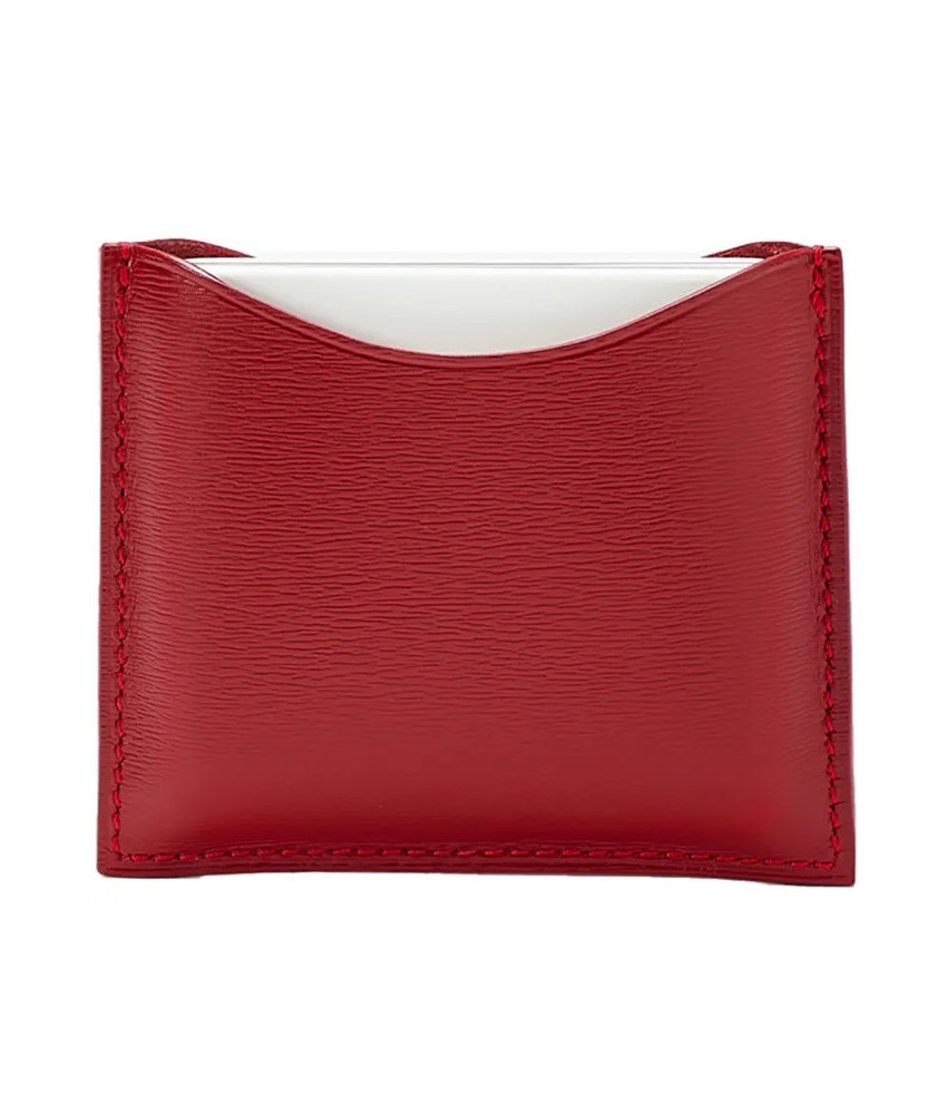 Étui compact en cuir rouge La Bouche Rouge
