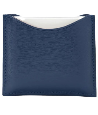 Étui Compact en Cuir Bleu Marine La Bouche Rouge