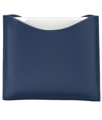 Étui Compact en Cuir Bleu Marine La Bouche Rouge